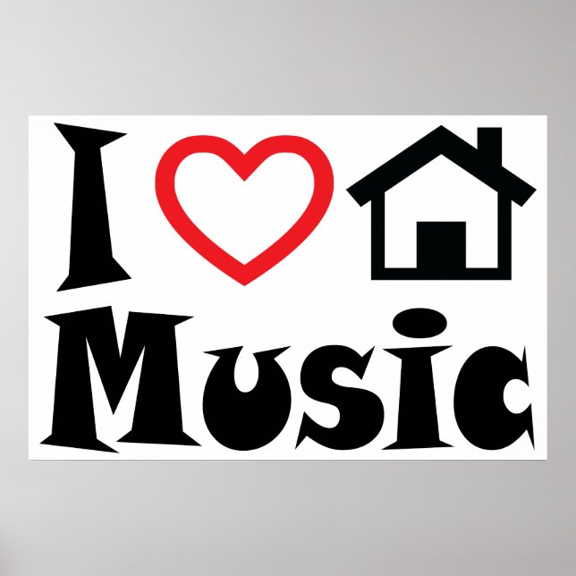 I Love House Music Poster (Front)