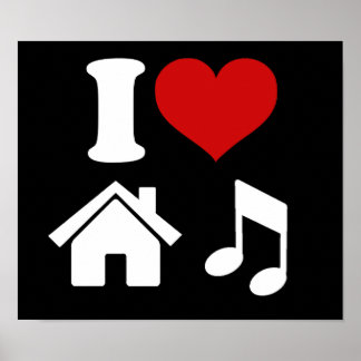 I Love House Music Poster | Ibiza Dancing Party