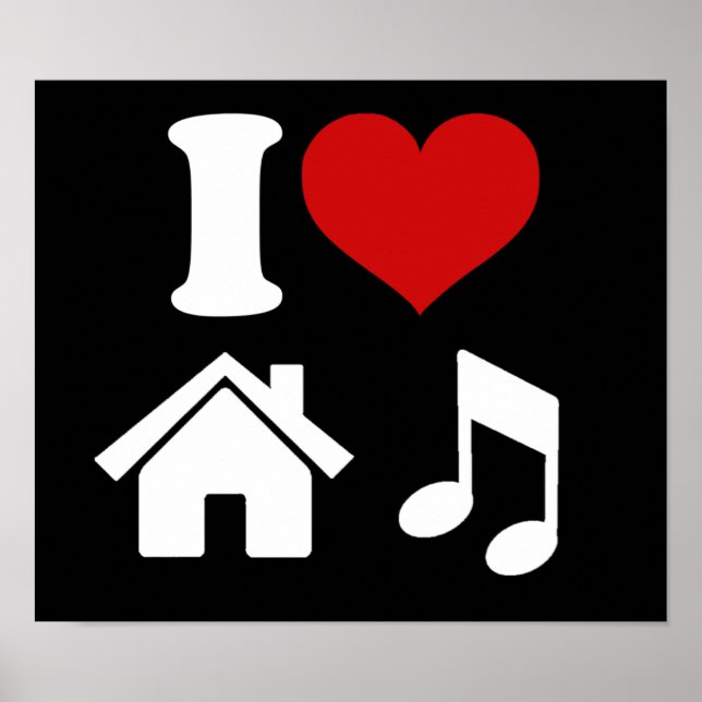 I Love House Music Poster | Ibiza Dancing Party (Front)