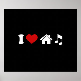 I Love House Music Poster | Ibiza Party Dancing