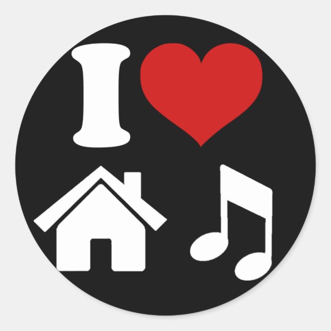 I Love House Music Sticker (Front)