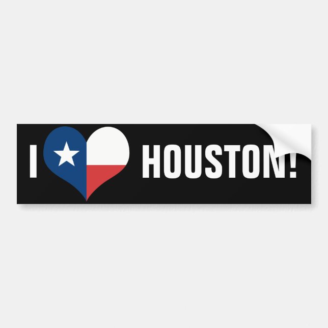 I Love Houston Bumper Sticker (Front)