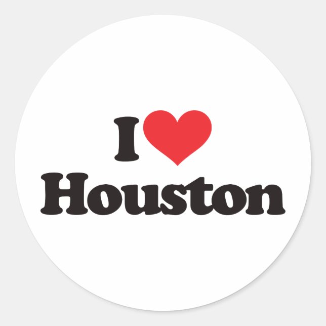 I Love Houston Classic Round Sticker (Front)