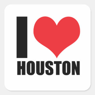 I love Houston Square Sticker