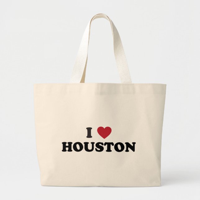 I Love Houston Texas Large Tote Bag (Front)