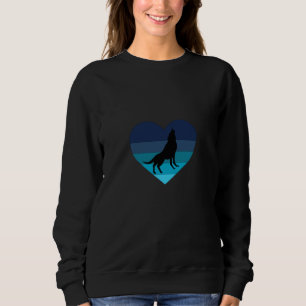 I Love Howling Wolves Retro Heart Sweatshirt