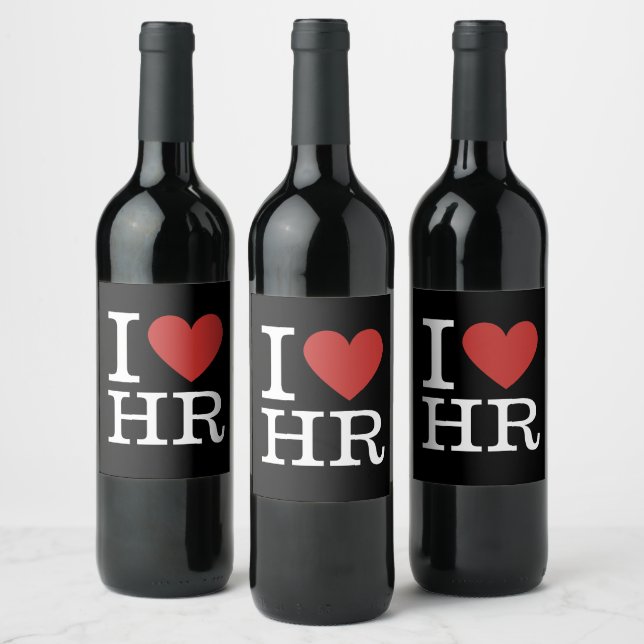 I ❤️ Love HR - HR Department - Wine Label (Bottles)
