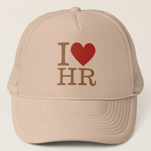 I ❤️ Love HR (HR Dept.) CUSTOMIZABLE Trucker Hat (Front)