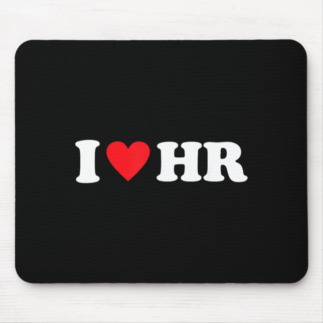 I Love HR I Heart HR Human Resources Mouse Mat (Front)