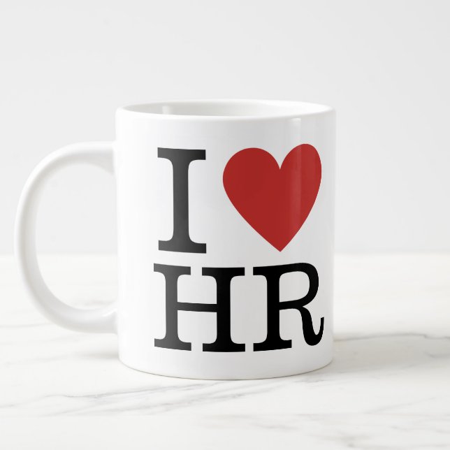 I ❤️ Love HR Jumbo Mug - For HR Dept. Staff (Left)