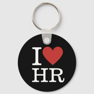  I ❤️ Love HR Keychain, Human Resources Department Key Ring