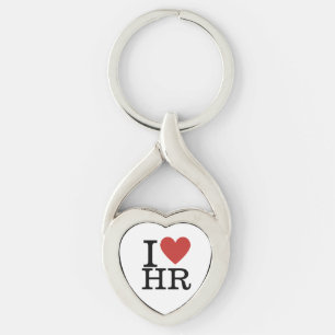 I ❤️ Love HR - Metal Heart Keychain -HR Dept/Staff
