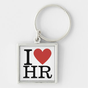 I ❤️ Love HR - Metal Heart Keychain -HR Dept/Staff