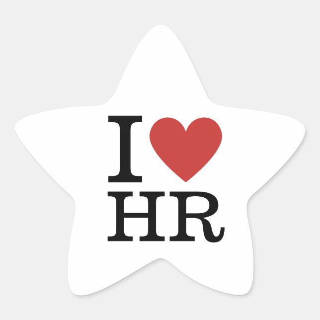 I ❤️ Love HR Star Stickers - HR Department/Staff (Front)
