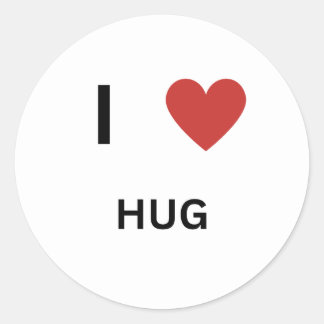 I Love Hug Classic Round Sticker