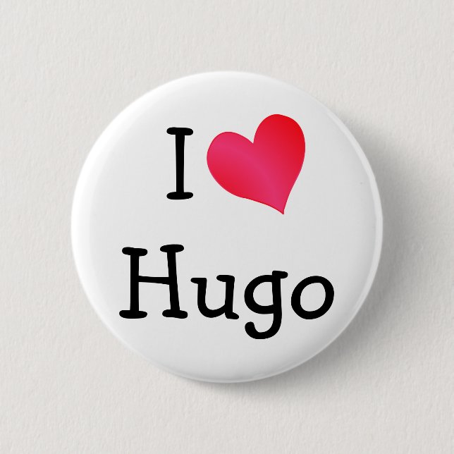 I Love Hugo 6 Cm Round Badge (Front)