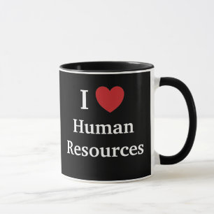 I Love Human Resources Loves Me, Black & Red Mug