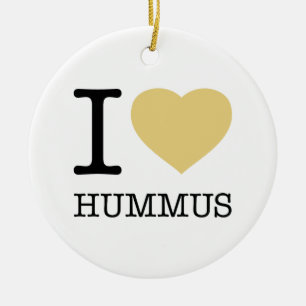 I LOVE HUMMUS CERAMIC TREE DECORATION