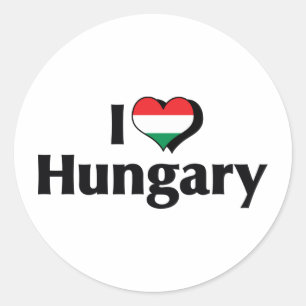 I Love Hungary Flag Classic Round Sticker