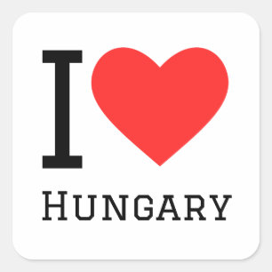 I love Hungary square sticker