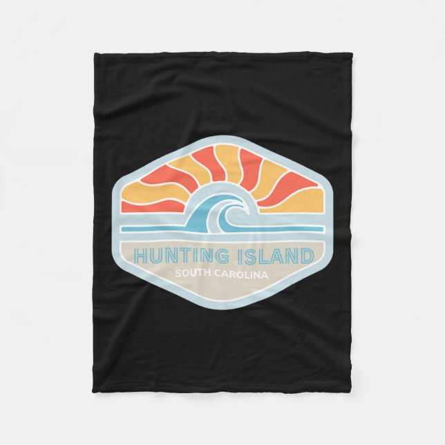 I Love Hunting Island Beach South Carolina Ocean W Fleece Blanket (Front)
