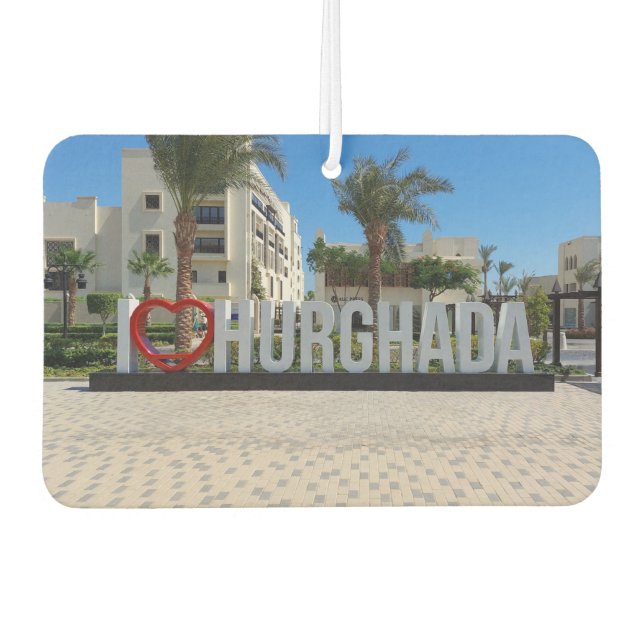 I love Hurghada Egypt Vacation Souvenir Photo Car Air Freshener (Front)