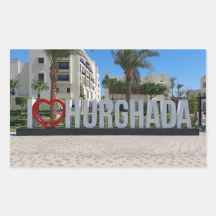 I love Hurghada Egypt Vacation Souvenir Photo Rectangular Sticker