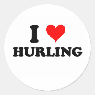 I Love Hurling Classic Round Sticker