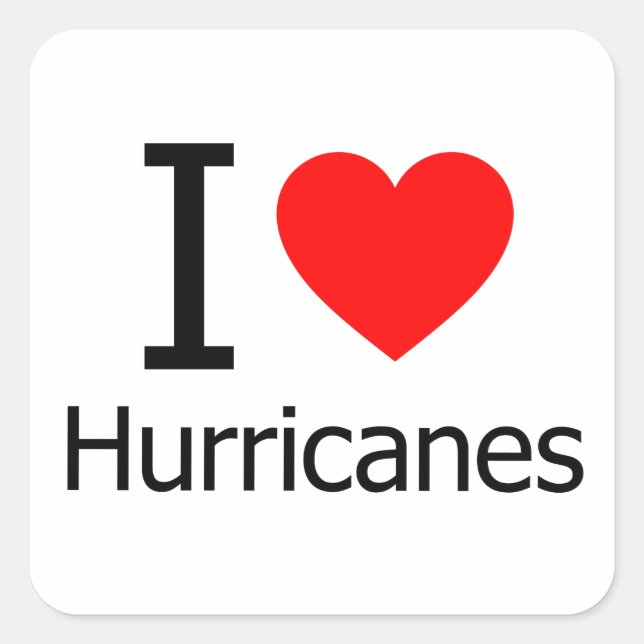 I Love Hurricanes Square Sticker (Front)