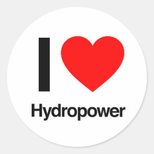 I Love Hydropower Classic Round Sticker