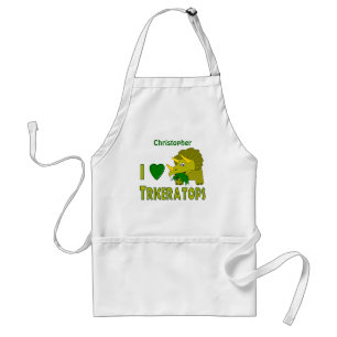 I Love (I Heart) Triceratops Cute Dinosaur Standard Apron
