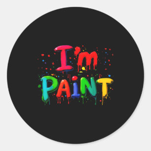 I Love I Like To Finger Paint Couple I'm Paint Val Classic Round Sticker