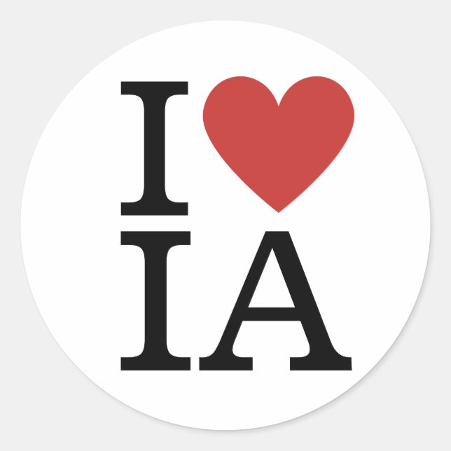 I ❤️ Love IA Internal Audit Staff CUSTOM Classic Round Sticker (Front)