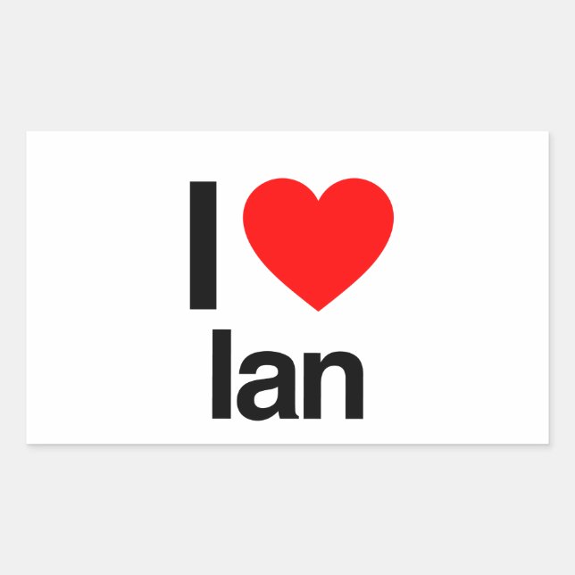 i love ian rectangular sticker (Front)