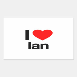 i love ian rectangular sticker
