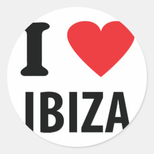 I love Ibiza icon Classic Round Sticker