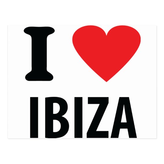 I love Ibiza icon Postcard | Zazzle.co.uk
