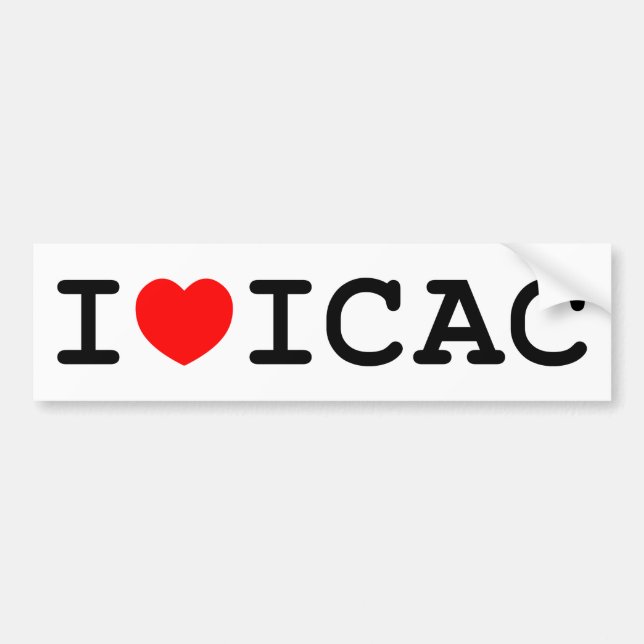 I Love ICAC Bumper Sticker (Front)