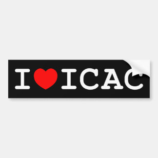 I Love ICAC Bumper Sticker (dark)