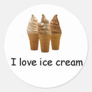 I love ice cream 3 Cones Sticker