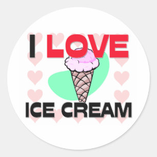 I Love Ice Cream Classic Round Sticker