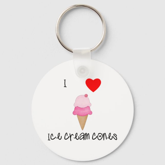 I love ice cream cones key ring (Front)