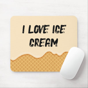 I love ice cream funny cute Humour Unique Modern Mouse Mat