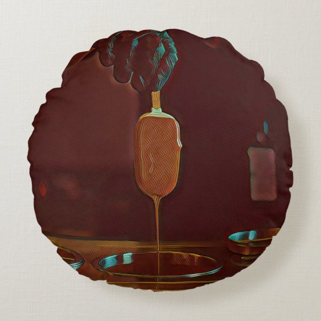 I love ice cream popsicle round cushion (Front)