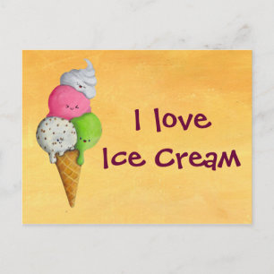 I Love Ice Cream Postcard