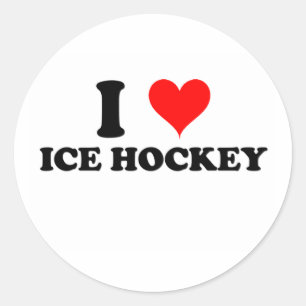 I Love Ice Hockey Classic Round Sticker