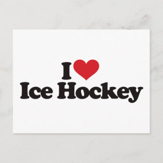 I Love Ice Hockey Postcard