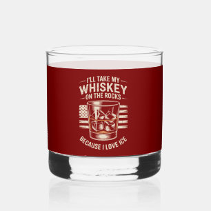 I Love ICE Patriotic Conservative  Whiskey Glass