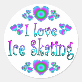 I Love Ice Skating Classic Round Sticker