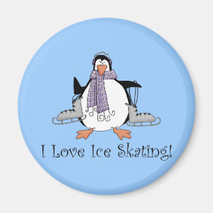 I Love Ice Skating Penguin Tees and Gifts Magnet